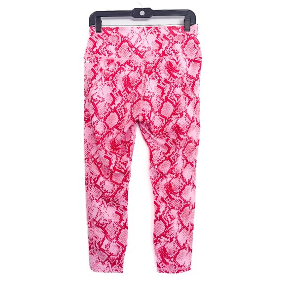 NWT Fabletics High-Waisted Printed PowerHold® Capri Pink Snakeskin Womens Size L - Picture 4 of 7